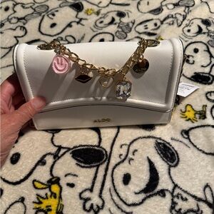 Aldo Cream Charm Chain Crossbody